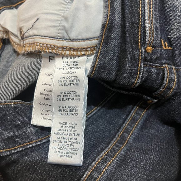 Frame Denim Jeans Size 25 Le High Skinny Montclair Distressed Hi Rise Dark Wash - Picture 8 of 11